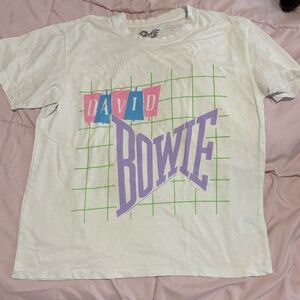 American Eagle Outfitters White David Bowie Graphic Tee